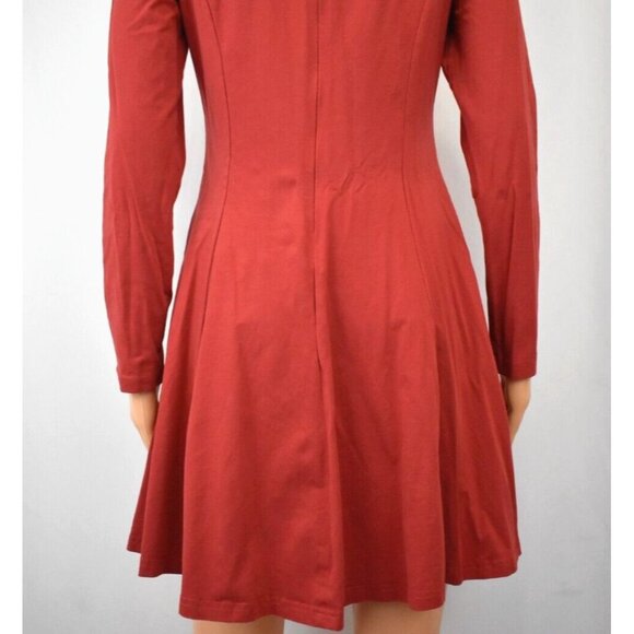 Torary Red Peter Pan Collar Skater Dress Women's M Academia Fit & Flare Holiday - Picture 6 of 10